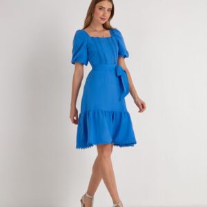 Vestido Evasê Com Aplicação Air Flow Azul 810856 Tamanho:P