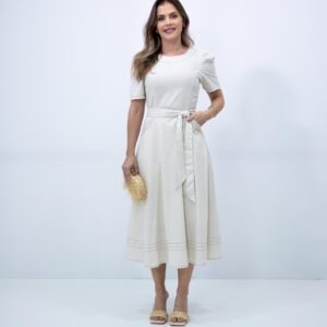 Vestido Midi Linho Godê 810958