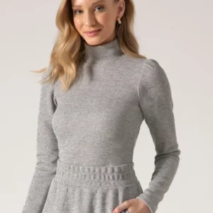 Blusa Malha Cinza com Brilho 810613