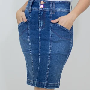 Saia Jeans Tradicional 55cm 810546 Número 38