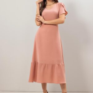 Vestido Evasê Crepe Rosê 810948