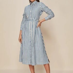 Vestido Chemise Listrado Azul 27272