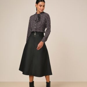 Saia Resinada Preta Semi Godê 27712PT