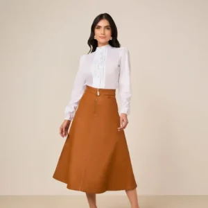 Saia Resinada  Caramelo Semi Godê 27712 Número:46